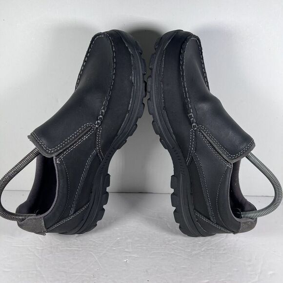 Skechers Braver Rayland Slip On Black Moc Toe Loafers Shoes Men's Size 7.5 - Picture 5 of 8